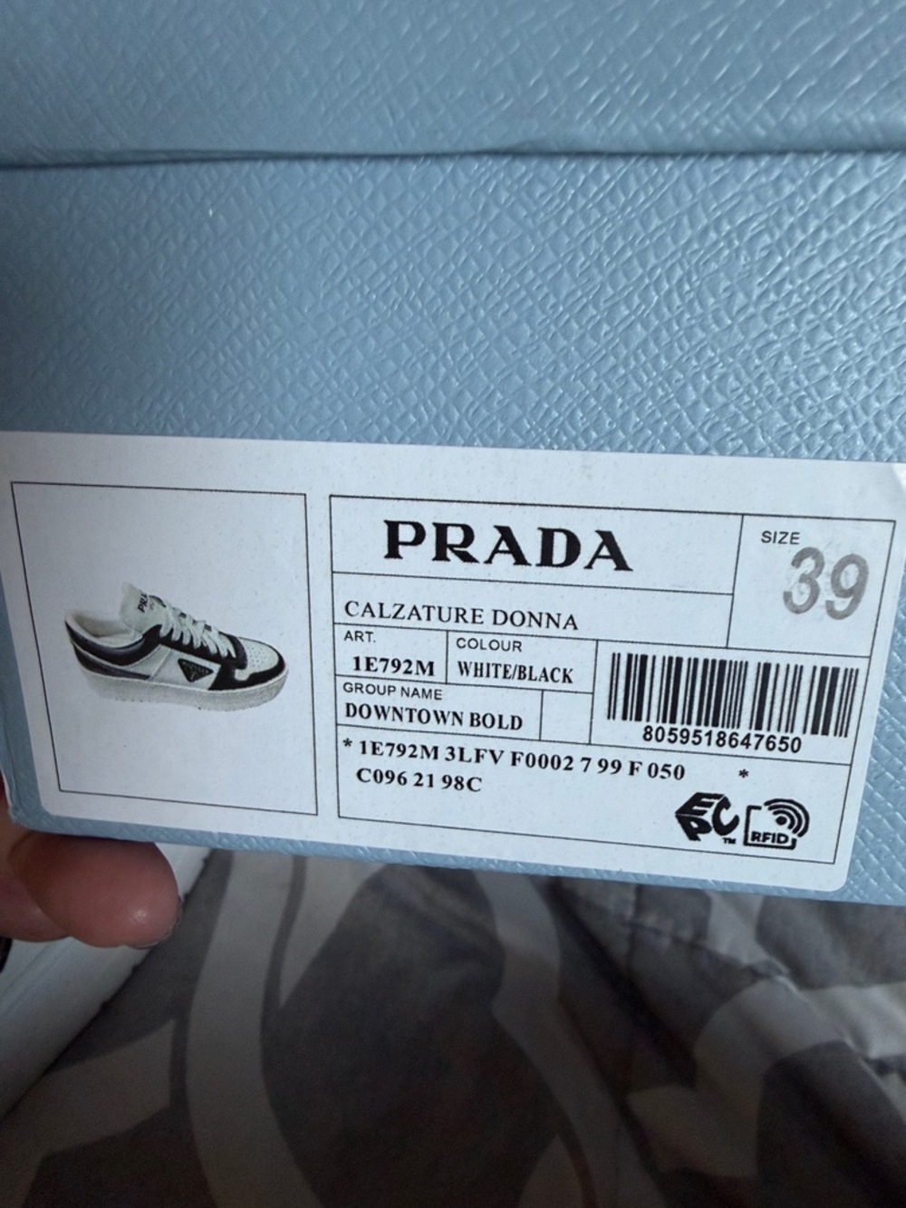 Prada Black and White Platform Lace-Up Sneakers - Picture 2 of 6